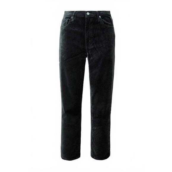 NEW FRAME women's le sleek straight velveteen pants in smoke